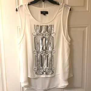 Mossimo cream embellished top
